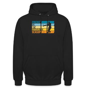 Le cricket est ma saison préférée - Sweat-shirt à capuche unisexe - noir - Devant - Alina (178cm) & Michal (187cm)