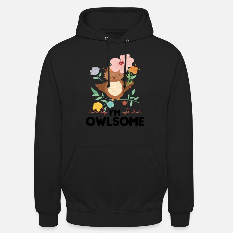 Eule Vogel Vögel Geschenk - Unisex Hoodie - Schwarz