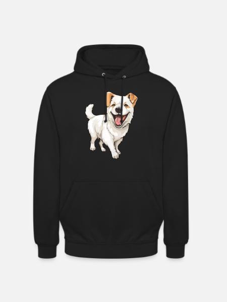 Rire chien mignon - Sweat-shirt à capuche unisexe - noir