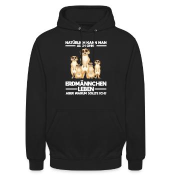 Tiere Erdmännchen Erdmännchene Geschenk - Unisex Hoodie - Schwarz - Vorne - Alina (178cm) & Michal (187cm)