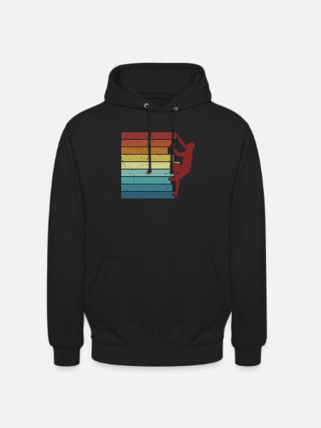 Retro Bouldern Speedklettern Sportklettern - Unisex Hoodie - Schwarz