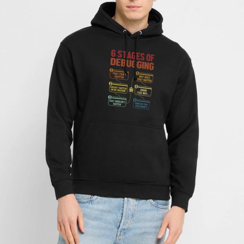 6 Stages of Debugging Softwareingenieur Coder Unisex Hoodie