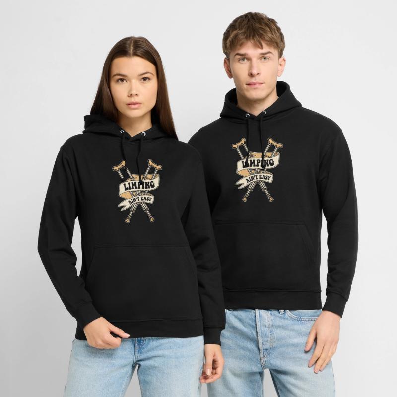 Limping Ain't Easy Broken Finger Broken Bone Bone Unisex Hoodie