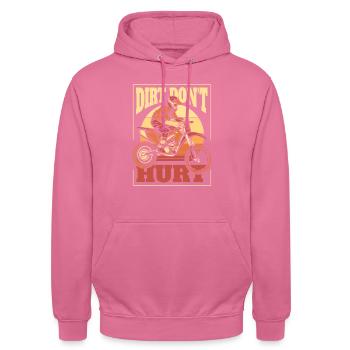 Dreck schadet nicht Motorradrennen Supermoto - Unisex Hoodie - Pink - Vorne - Alina (178cm) & Michal (187cm)