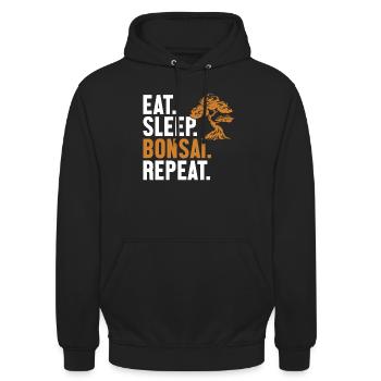 Eat Sleep Bonsai Repeat Indoor Bonsai Bonsai Schalen - Unisex Hoodie - Schwarz - Vorne - Alina (178cm) & Michal (187cm)