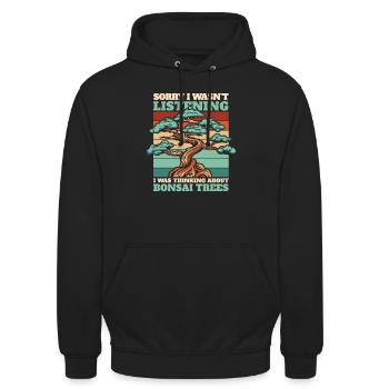 Dachte an Bonsai Bäume Indoor Bonsai - Unisex Hoodie - Schwarz - Vorne - Alina (178cm) & Michal (187cm)
