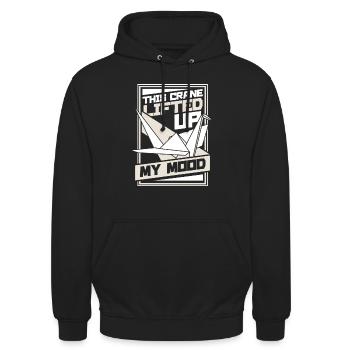 This Crane Lifted Up My Mood Paper Crane Folding - Unisex Hoodie - black - Front - Alina (178cm) & Michal (187cm)