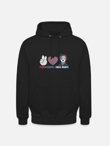 Rayures étoilées et égalité - Sweat-shirt à capuche unisexe - noir