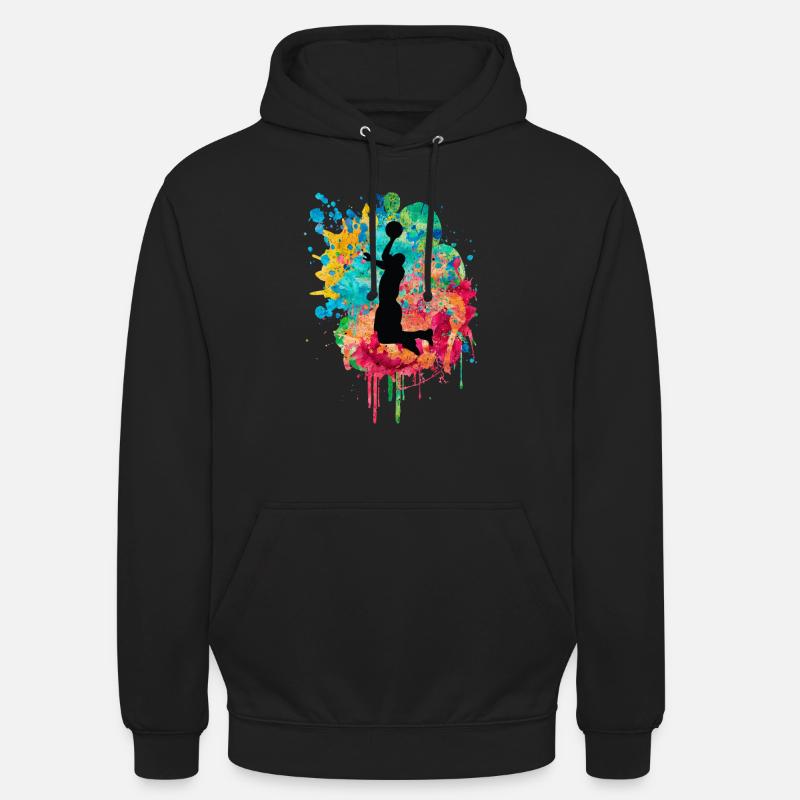 Joueurs de basket-ball dunking - Sweat-shirt à capuche unisexe - noir