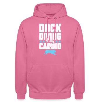 Dock diving is my cardio - Unisex Hoodie - pink - Front - Alina (178cm) & Michal (187cm)