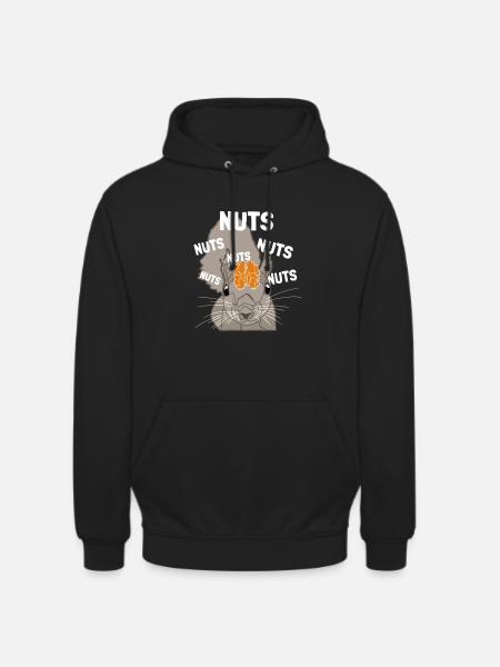 Nuts Brain Fuchshörnchen Grauhörnchen Squirrel - Unisex Hoodie - Schwarz