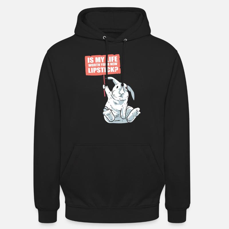 Rabbit and lipstick conservationists - Unisex Hoodie - black