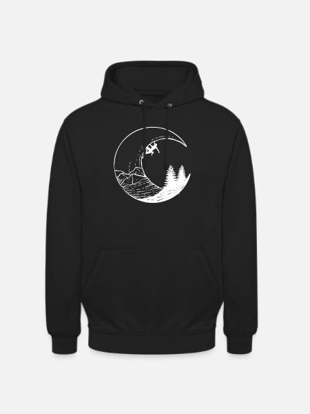 Moon and Mountaineer - Unisex Hoodie - black