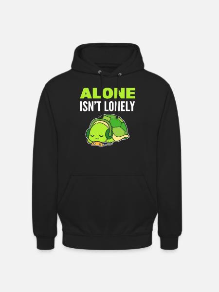 Turtle introvert music lover - Unisex Hoodie - black