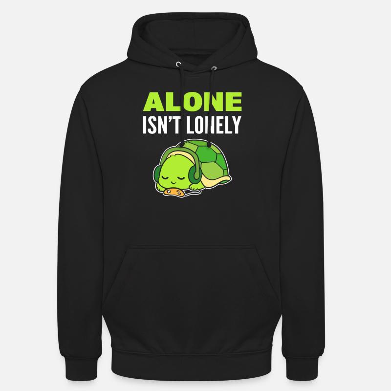 Turtle introvert music lover - Unisex Hoodie - black