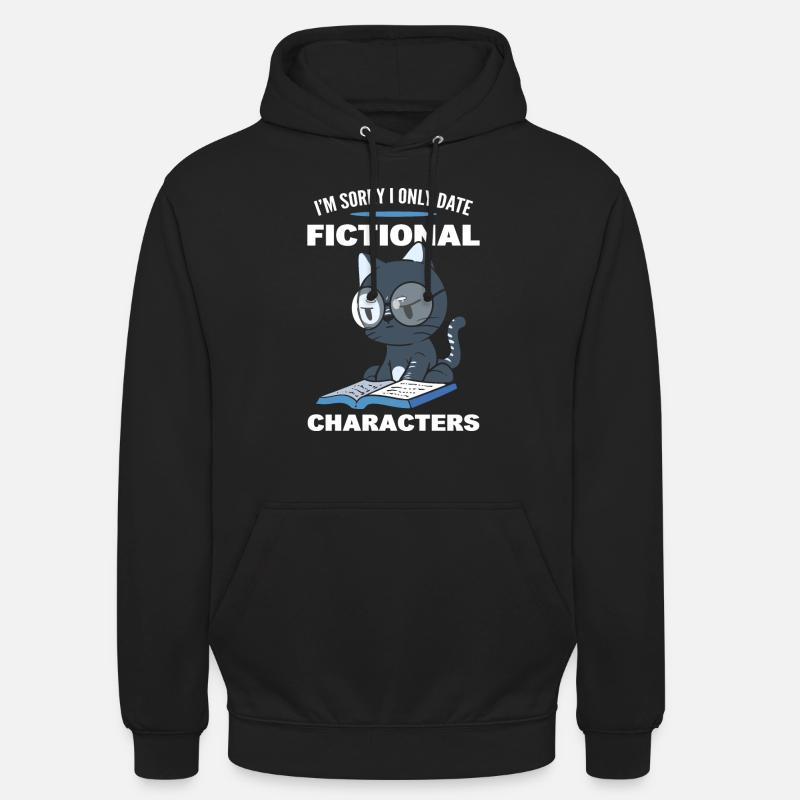Cat Reading Book Reader - Unisex Hoodie - black