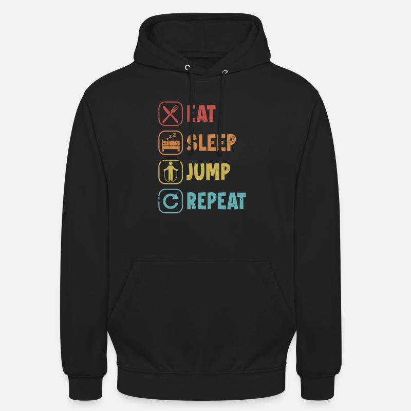 Essen, Schlafen, Springen, Springen, Spring - Unisex Hoodie - Schwarz
