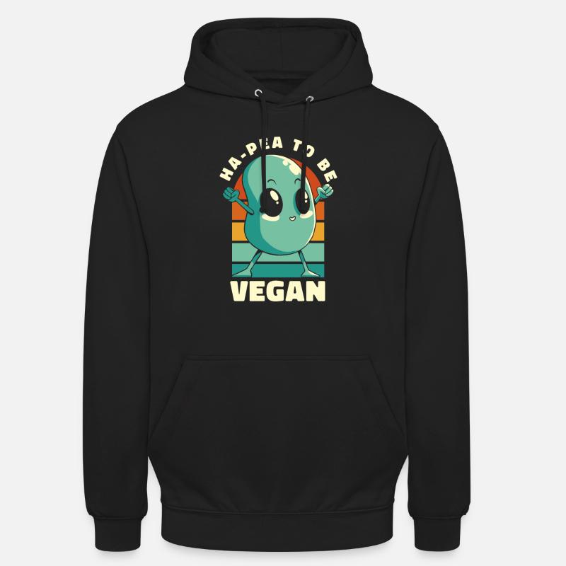 Ha-Pea sera végétalien végétalien végétalien - Sweat-shirt à capuche unisexe - noir