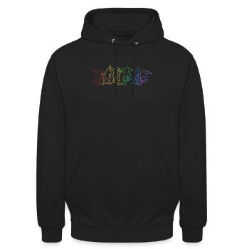 Skateboard LGBT Rainbow Skatergirl Skaterboy - Unisex Hoodie - Schwarz - Vorne - Alina (178cm) & Michal (187cm)