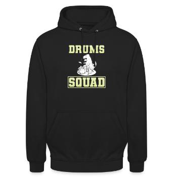Drums Squad Bandmitglied - Unisex Hoodie - Schwarz - Vorne - Alina (178cm) & Michal (187cm)