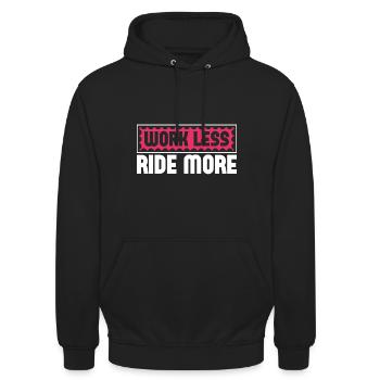Travailler moins, rouler plus - La liberté de la route - Sweat-shirt à capuche unisexe - noir - Devant - Alina (178cm) & Michal (187cm)