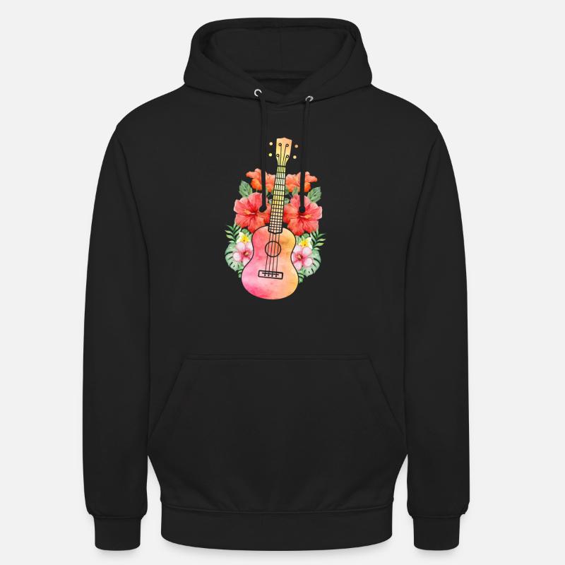 Ukulélé Uke - Sweat-shirt à capuche unisexe - noir
