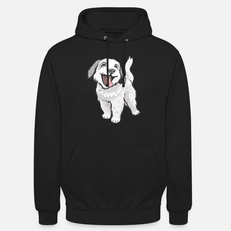 Chien mignon et joyeux - Sweat-shirt à capuche unisexe - noir