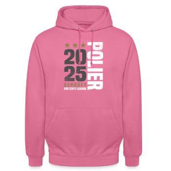 Geprüfter Polier 2025 - Unisex Hoodie - Pink - Vorne - Alina (178cm) & Michal (187cm)