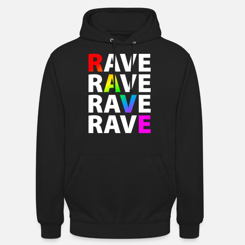 Rave Raver Arc-en-ciel - Sweat-shirt à capuche unisexe - noir