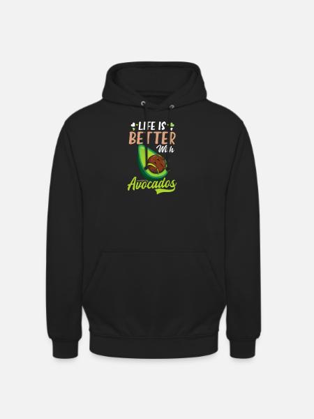 Avocado Life Better With Avocado - Unisex Hoodie - black