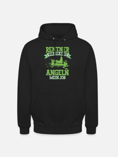 Angeln Angler Rentner - Unisex Hoodie - Schwarz