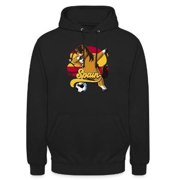 Spanien Fußball - Unisex Hoodie - Schwarz - Vorne - Alina (178cm) & Michal (187cm)