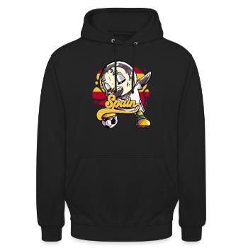 Spanien Fußball - Unisex Hoodie - Schwarz - Vorne - Alina (178cm) & Michal (187cm)
