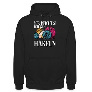 Mir Reichts Ich Geh Häkeln - Unisex Hoodie - Schwarz - Vorne - Alina (178cm) & Michal (187cm)