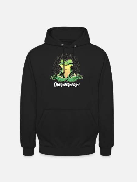 Yoga Frosch - Unisex Hoodie - Schwarz