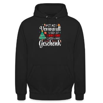 Weihnachten - Unisex Hoodie - Schwarz - Vorne - Alina (178cm) & Michal (187cm)