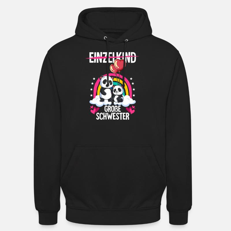 Ich werde Große Schwester Panda - Unisex Hoodie - Schwarz