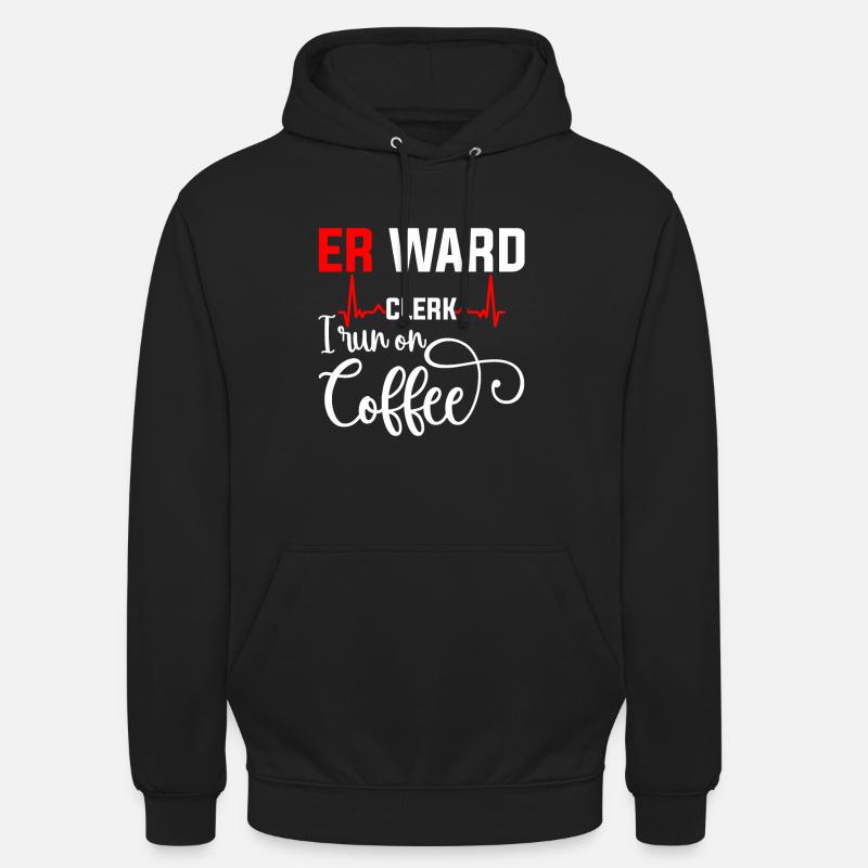 Er commis de quartier je cours sur le café 4 - Sweat-shirt à capuche unisexe - noir