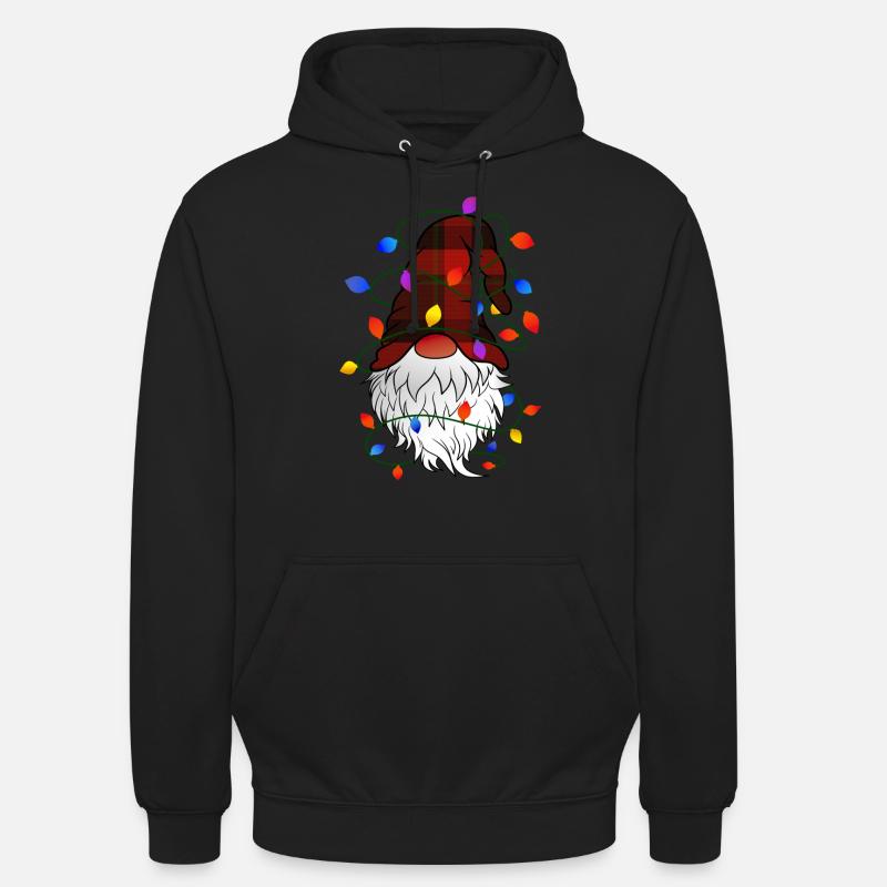 Weihnachts Gnom mit Lichterkette - Unisex Hoodie - Schwarz