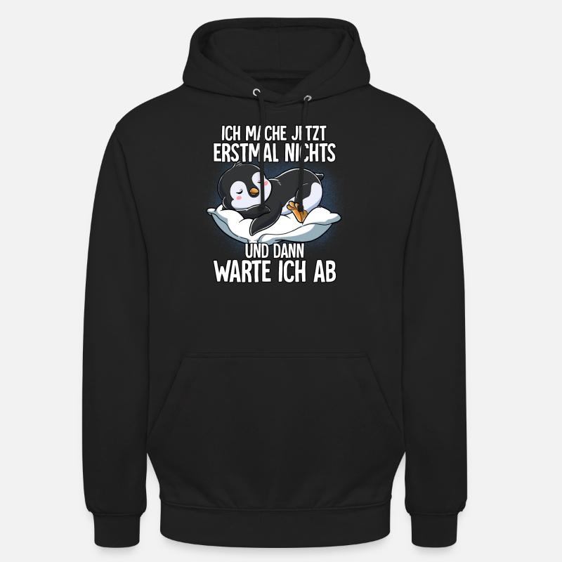 Langschläfer Pinguin Müde Schlaf - Unisex Hoodie - Schwarz