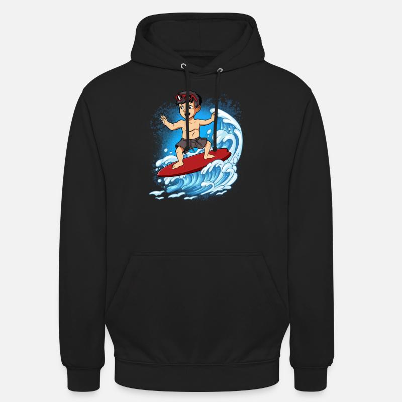 Surfeurs de vagues Surfeurs Surfeurs - Sweat-shirt à capuche unisexe - noir
