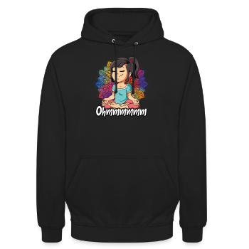 Yoga Ohmmm Namaste - Sweat-shirt à capuche unisexe - noir - Devant - Alina (178cm) & Michal (187cm)
