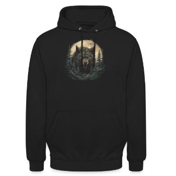 Dog Wolf Werewolf Cerberus Hellhound myth - Unisex Hoodie - black - Front - Alina (178cm) & Michal (187cm)
