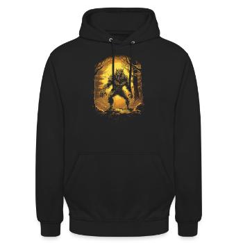 Dog Wolf Werewolf Cerberus Hellhound myth - Unisex Hoodie - black - Front - Alina (178cm) & Michal (187cm)