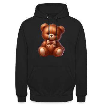 Teddybär - Unisex Hoodie - Schwarz - Vorne - Alina (178cm) & Michal (187cm)