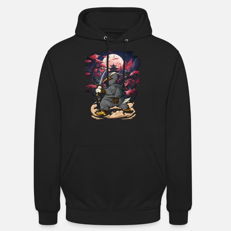 Grue de samouraï - Sweat-shirt à capuche unisexe - noir