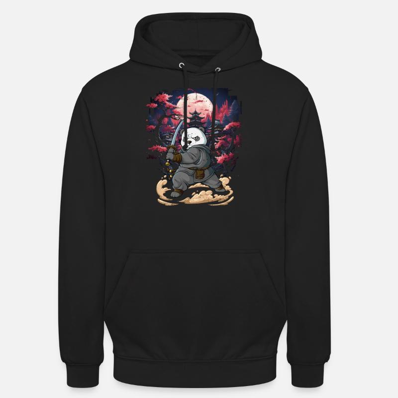 Samurai Panda - Unisex Hoodie - Schwarz