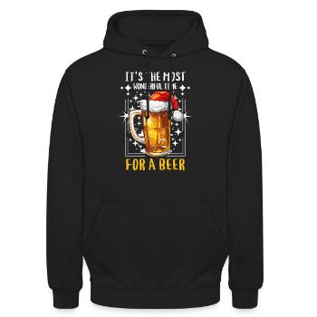 Weihnachten Bier Weihnachtsbier Prost Lustig Humor - Unisex Hoodie - Schwarz - Vorne - Alina (178cm) & Michal (187cm)