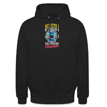 Elektrotechnik Widerstand der Langeweile - Unisex Hoodie - Schwarz - Vorne - Alina (178cm) & Michal (187cm)