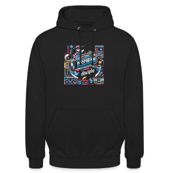 Discman Disciple - Unisex Hoodie - black - Front - Alina (178cm) & Michal (187cm)